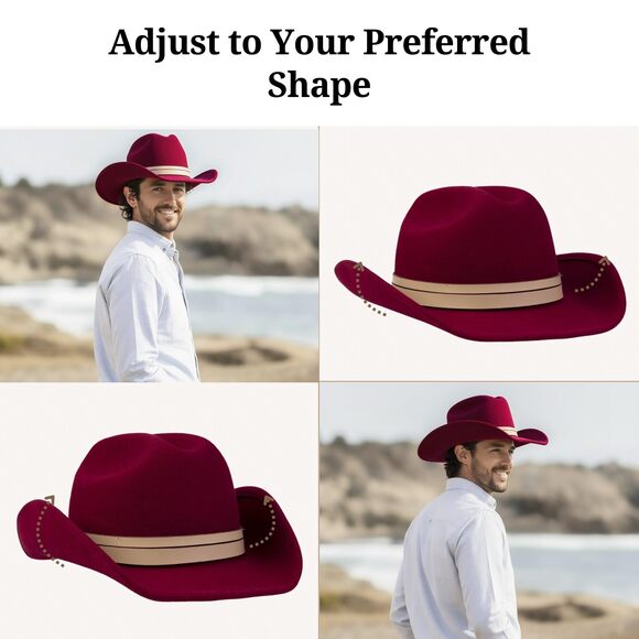 5447 Cowboy Hat 100% Wool Water-resistant Cowgirl Western Hats For Women